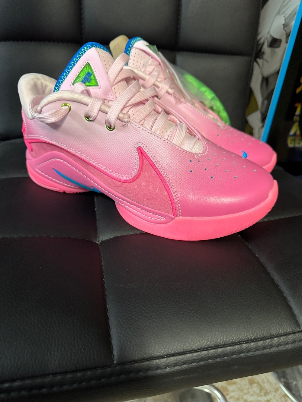 Nike LeBron 22Pink Gradient Athletic Sneakers with Blue and Green Accents - Nike